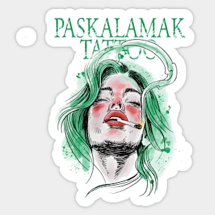 paskalamak tattoo in green again Sticker